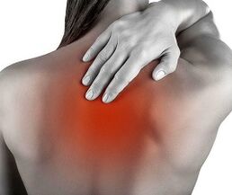 Pain caused by thoracic osteochondrosis